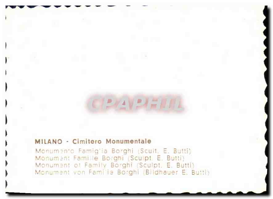 CPM Milano Cimitero Monumentale  — Rückseite