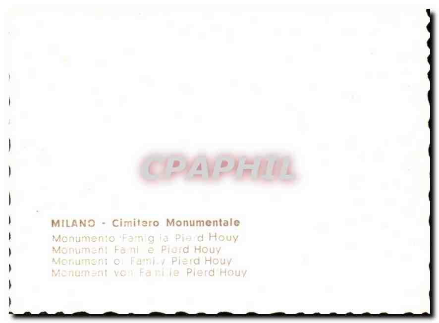CPM Milano Cimitero Monumentale  — Rückseite
