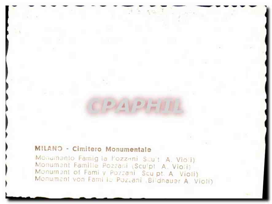 CPM Milano Cimitero Monumentale  — Rückseite