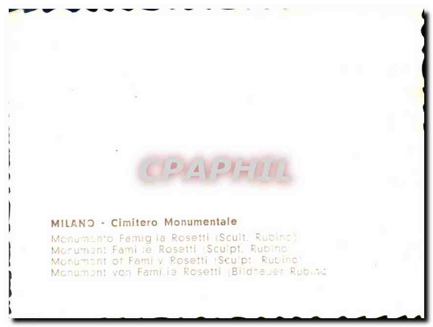 CPM Milano Cimitero Monumentale  — Rückseite