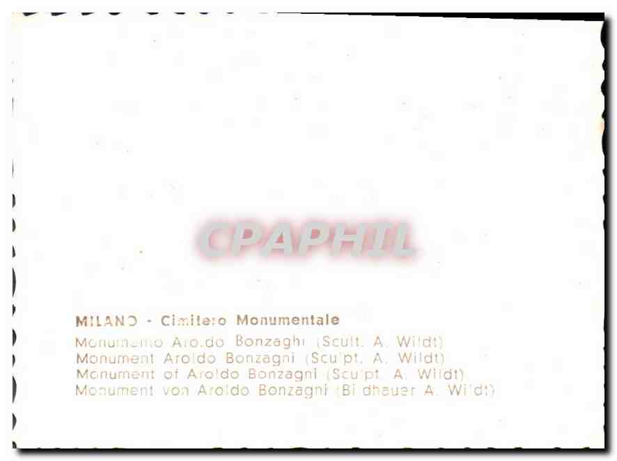 CPM Milano Cimitero Monumentale  — Rückseite