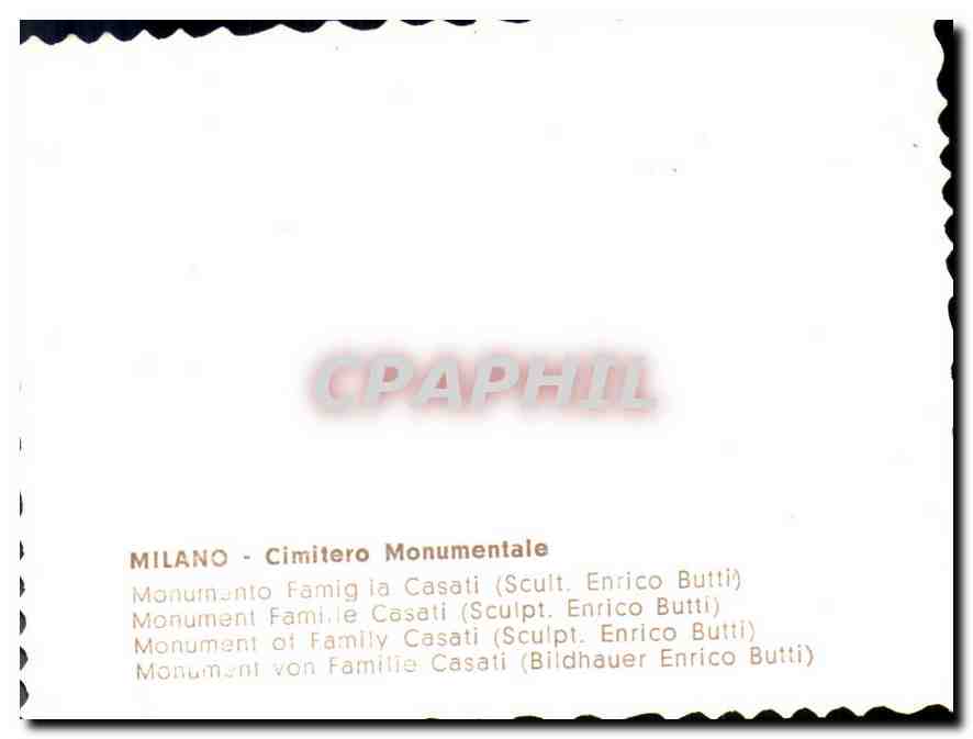 CPM Milano Cimitero Monumentale  — Rückseite