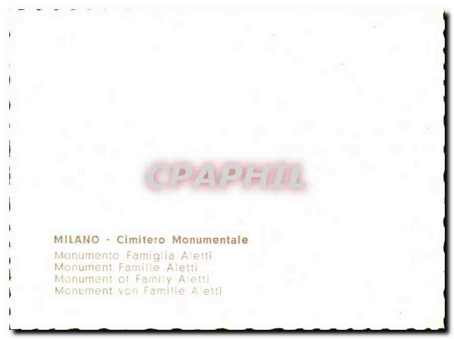 CPM Milano Cimitero Monumentale  — Rückseite