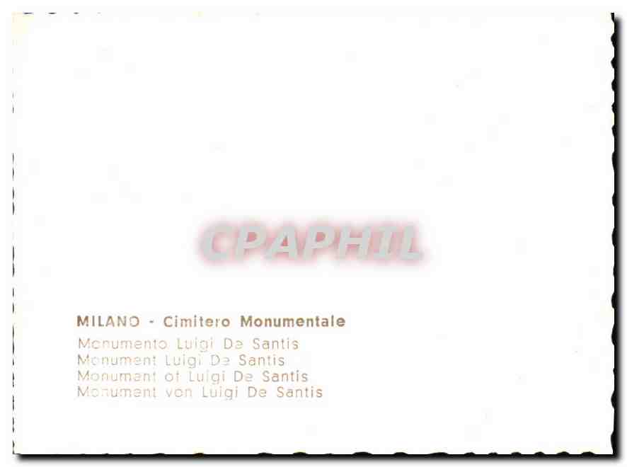 CPM Milano Cimitero Monumentale  — Rückseite