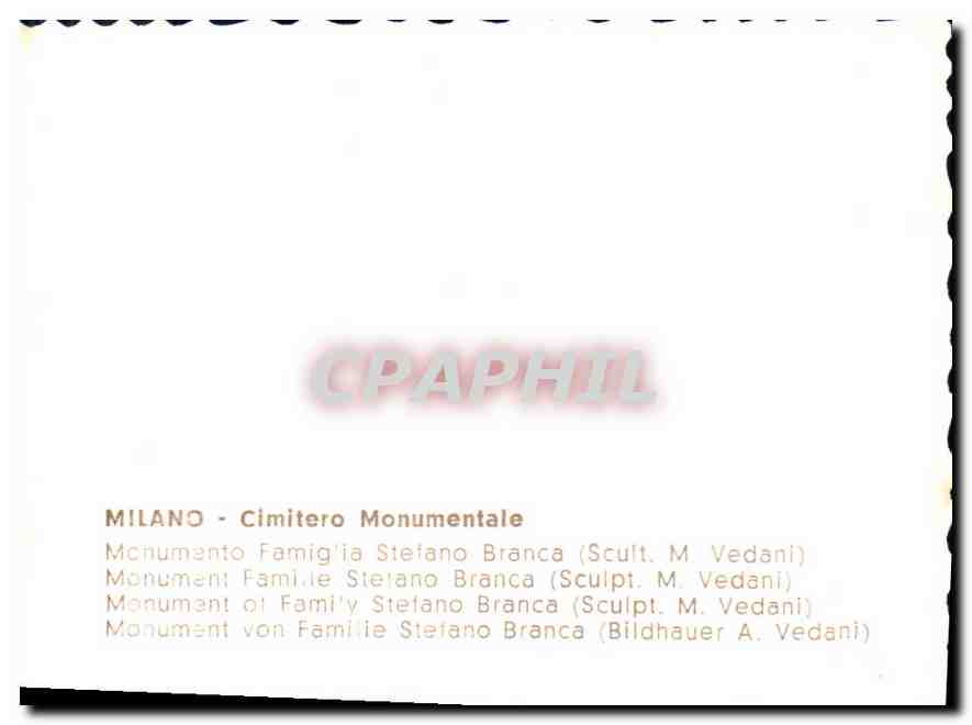 CPM Milano Cimitero Monumentale  — Rückseite