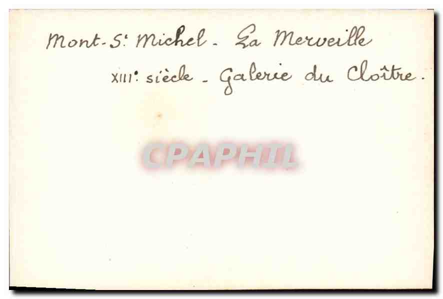CPM Mont St Michel Galerie du Cloitre  — Rückseite