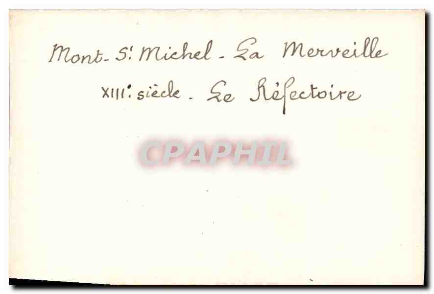 CPM Mont St Michel le Refectoire  — Verso