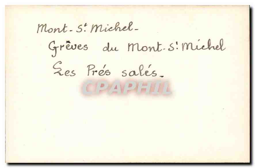 CPM Mont St Michel Greves du Mont St Michel les pres sales  — Verso