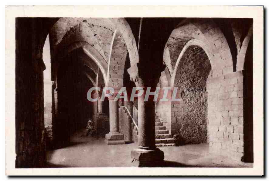 CPM Mont St Michel la Merveille XIII siecle Crypte de l'Aquilon 