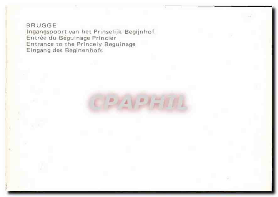CPM Brugge Entree du Beguinage princier  — Rückseite