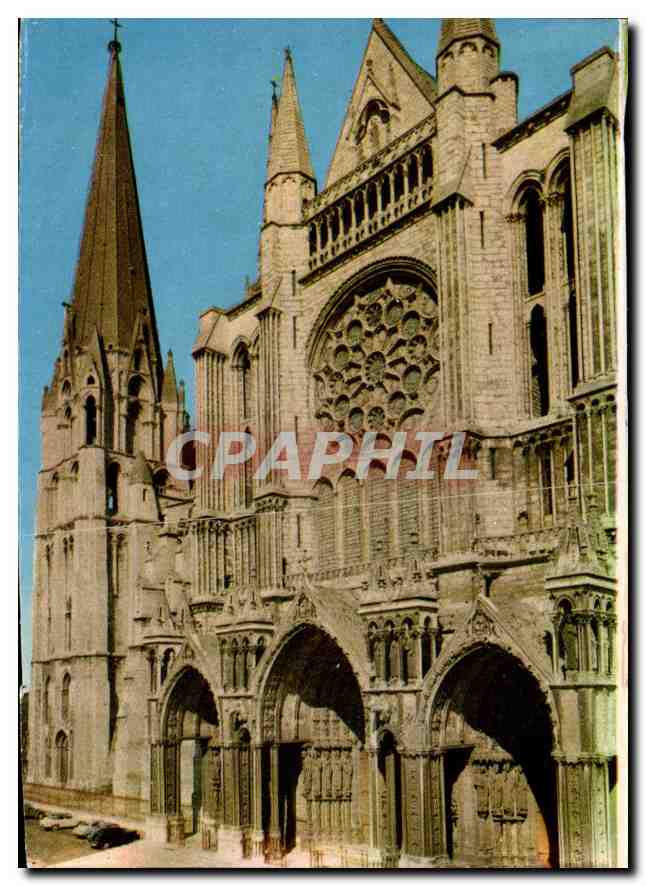 CPM Chartres  Portail Sud XIII siecle Tour et Fleche XII siecle 