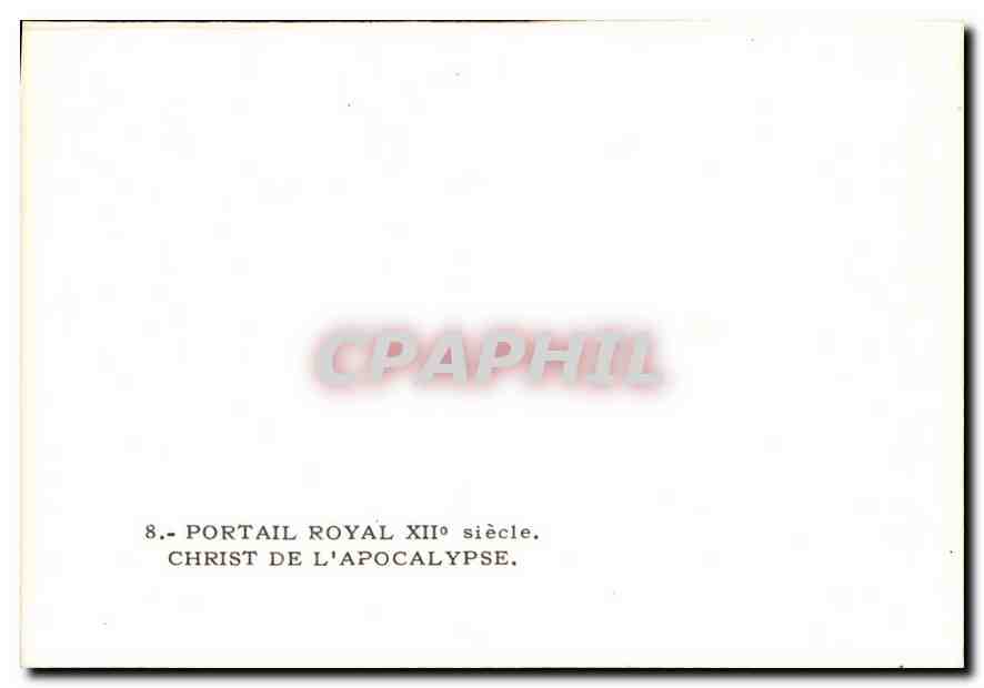 CPM Chartres  Portail Royal XII siecle Christ de l'Apocalypse  — Rückseite