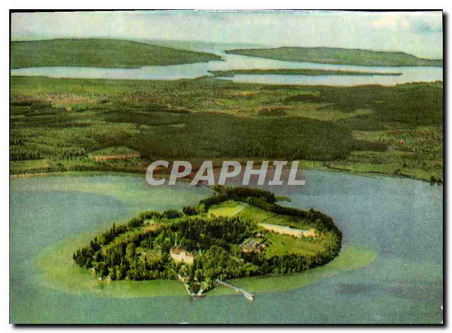 CPA Insel Mainau im Bodensee Gesamtansicht der 45 ha groben Blumeninsel im Hintergrund Insel Reichen