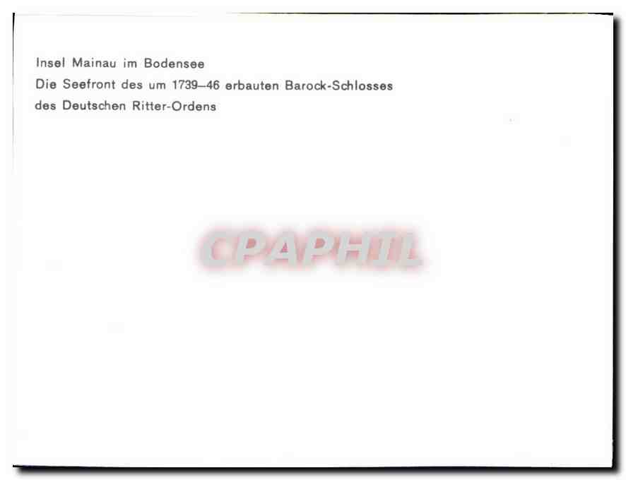 CPA Insel Mainau im Bodensee Die Seefront des um 1739 46 erbauten Barock Schlosses des Deutschen Rit — Rückseite