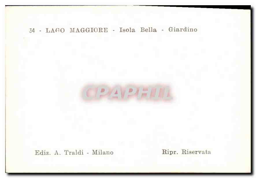 CPM Lago Maggiore Isola Bella Giardino  — Back