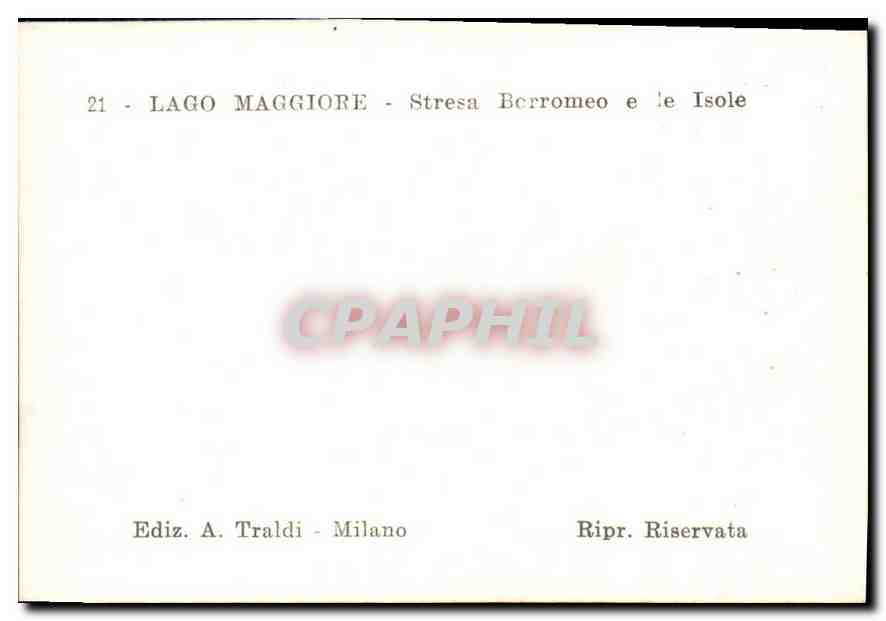 CPM Lago Maggiore Stresa Borromeo et le Isole  — Rückseite