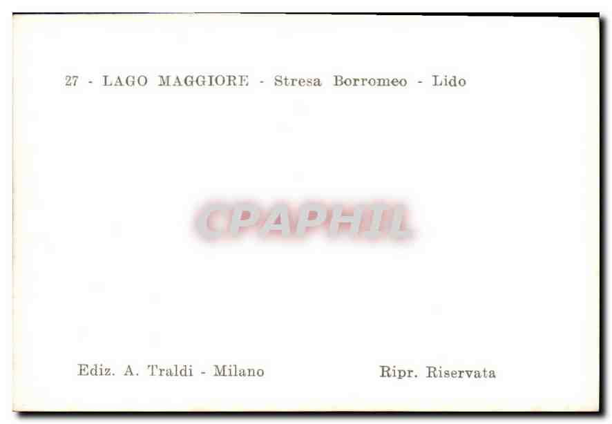 CPM Lago Maggiore Stresa Borromeo Lido  — Rückseite