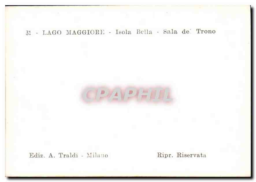 CPM Lago Maggiore Isola bella Sala de Trono  — Back