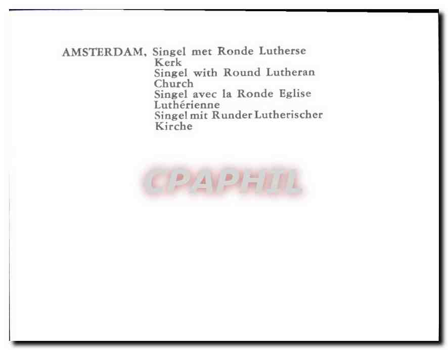 CPM Amsterdam Singel avec la Ronde Eglise Lutherienne  — Rückseite