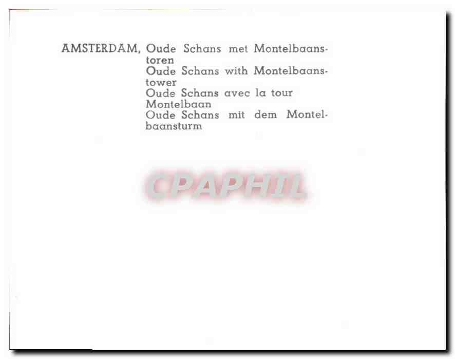 CPM Amsterdam Oude Schans avec la tour Montelbaan  — Rückseite