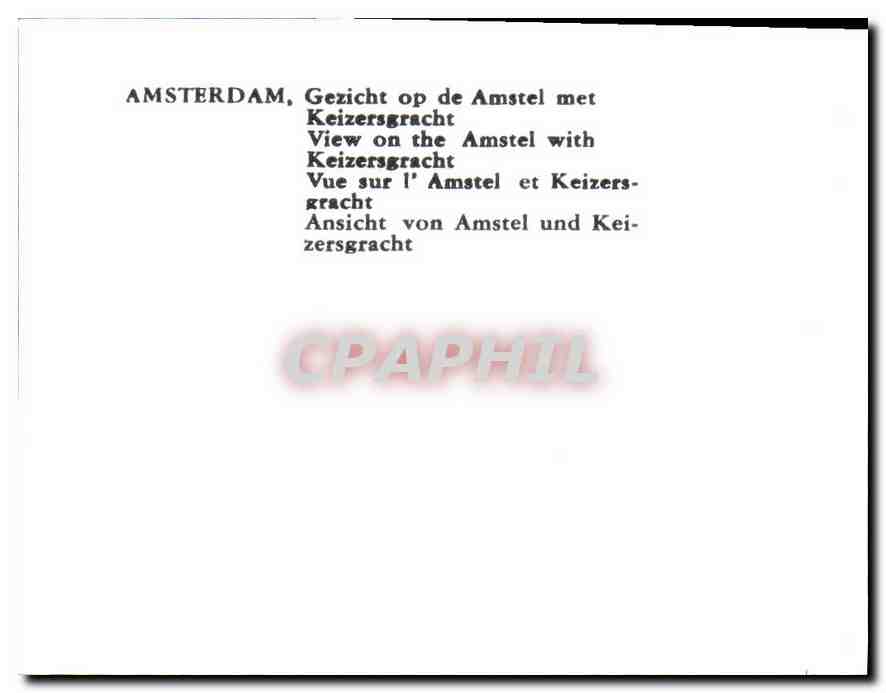 CPM Amsterdam vue sur Ie Amstel et Keizers gracht  — Rückseite