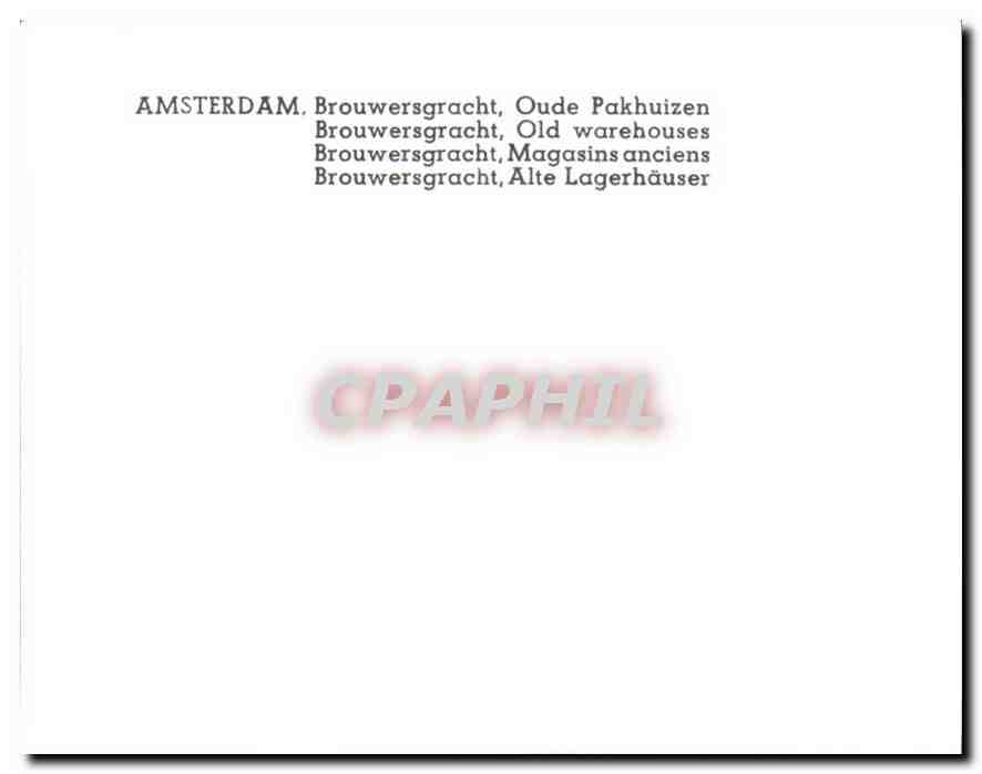 CPM Amsterdam Brouwergracht Magasins anciens  — Rückseite
