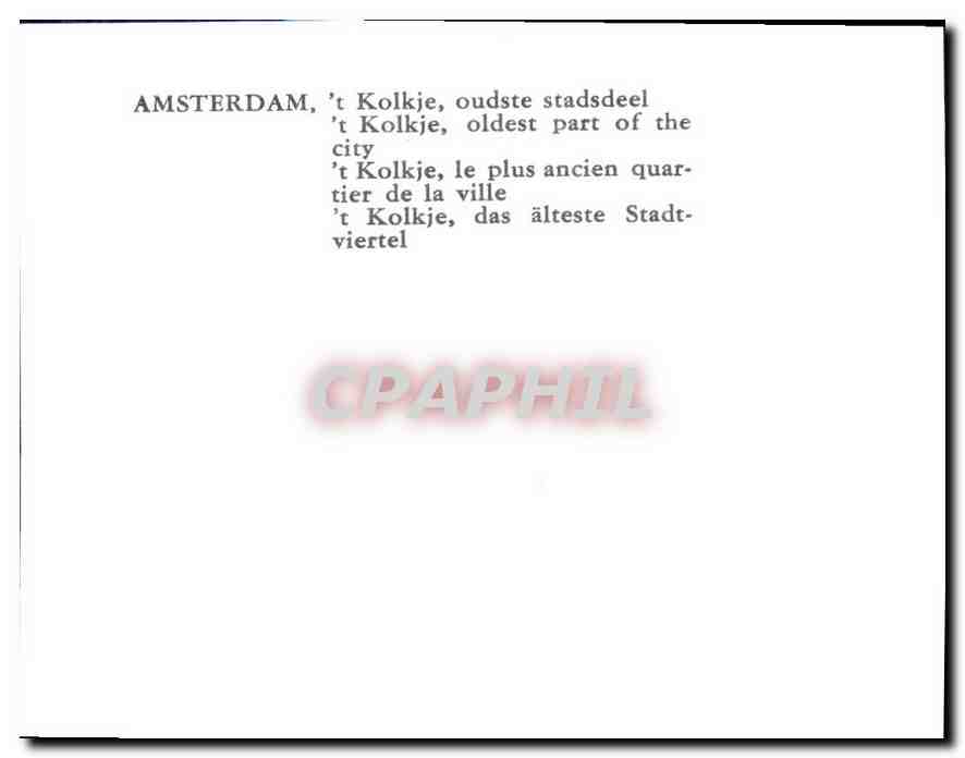 CPM Amsterdam T Kolkje le plus ancien quarter de la ville  — Rückseite