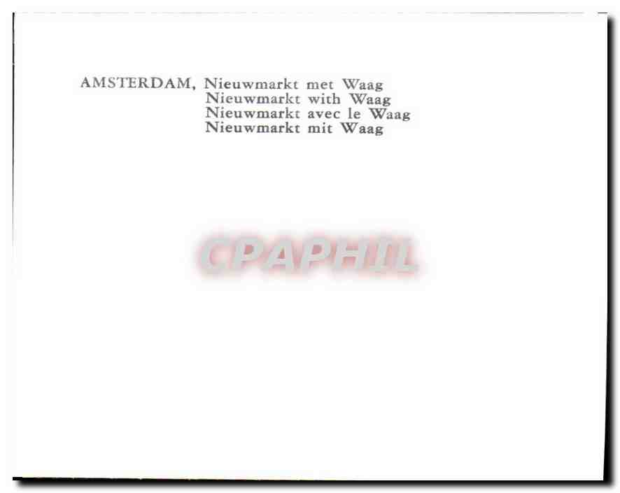 CPM Amsterdam Nieuwmarkt avec le Waag  — Rückseite