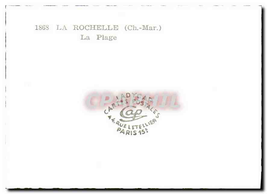 CPM La Rochelle Ch Mar la plage  — Verso