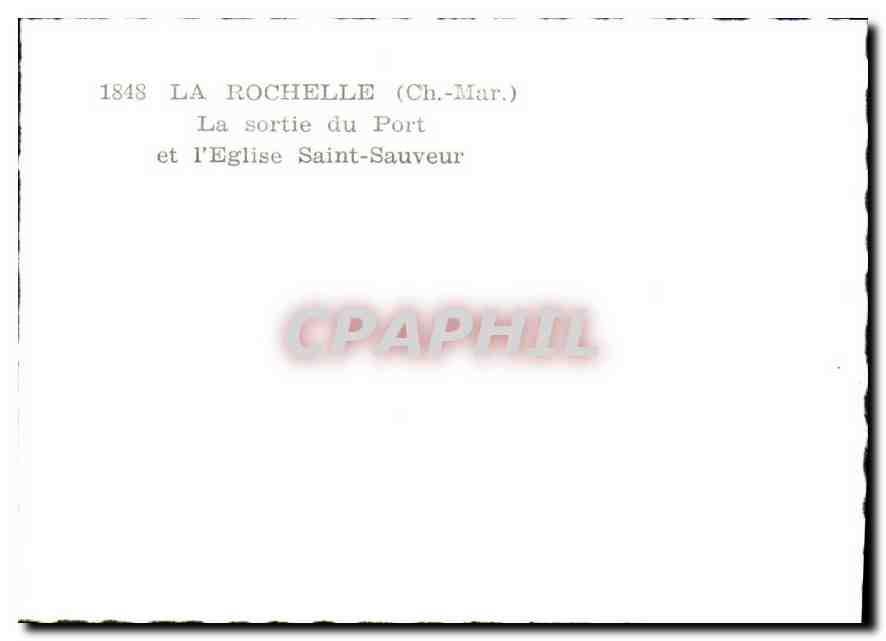 CPM La Rochelle CH Mar la sortie du port et l'eglise Saint Sauveur  — Verso