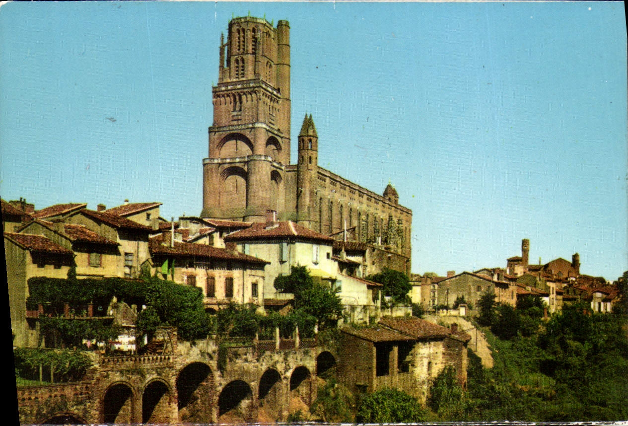 CPM Albi Tarn Basilique Ste Cecile XIII S et les Vieux Quartiers de la Ville 