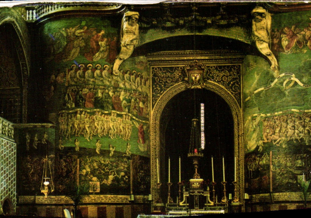 Albi (Tarn) — Intérieur de la Basilique Sainte-Cécile — Autel et Fresque du Jugement Dernier (fin du XVe s.)