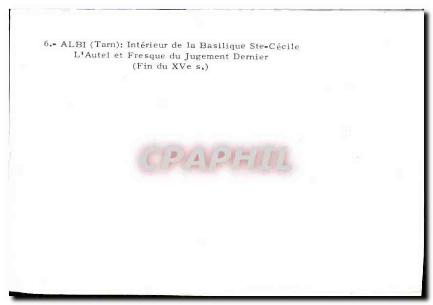 Albi (Tarn) — Intérieur de la Basilique Sainte-Cécile — Autel et Fresque du Jugement Dernier (fin du XVe s.) — Reverso