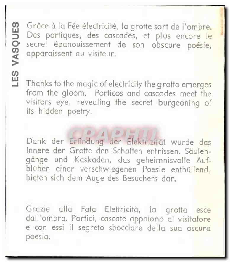 CPM La Falaise Illuminee Grace a la fee electricite la grotte sort de l'ombre des portiques des Casc — Rückseite