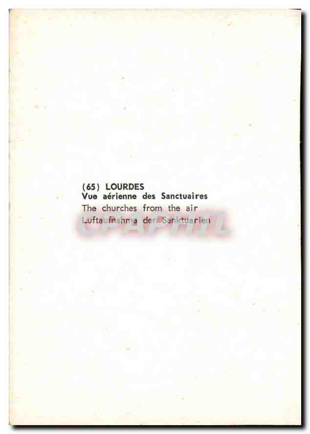 CPM Lourdes vue aerienne des Sanctuaires  — Verso