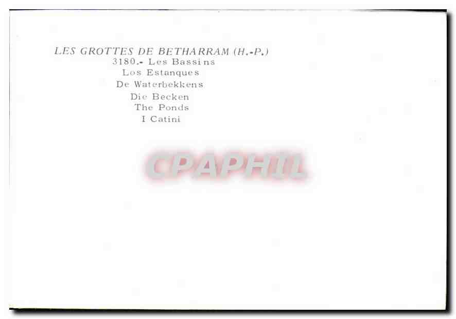 CPM Les Grottes de Betharram H P les Bassins  — Rückseite