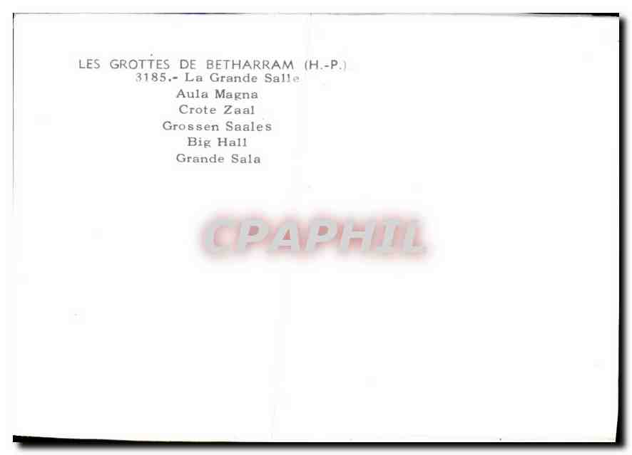 CPM Les Grottes de Betharram H P la Grande Salle  — Back