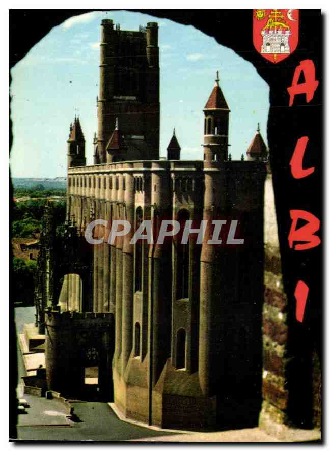 Albi — La Basilique Sainte-Cécile (XIIIe s.) vue du Donjon de la Collégiale Saint-Salvy