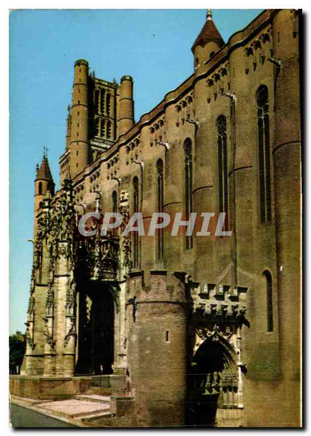 CPM Albi Tarn la Basilique Ste Cecile XIII S le portail Dominique de Florence debut du XV S et le Ba