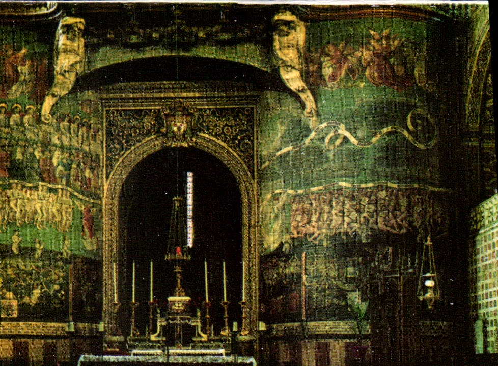 CPM Albi Tarn Interieur de la Basilique Ste Cecile XIII S l'Autel et Fresque du Jugement Dernier fin