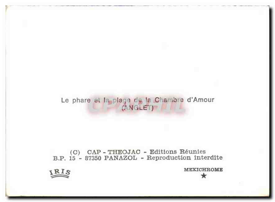 CPM Le phare et la plage de la Chambre d'Amour Anglet  — Verso