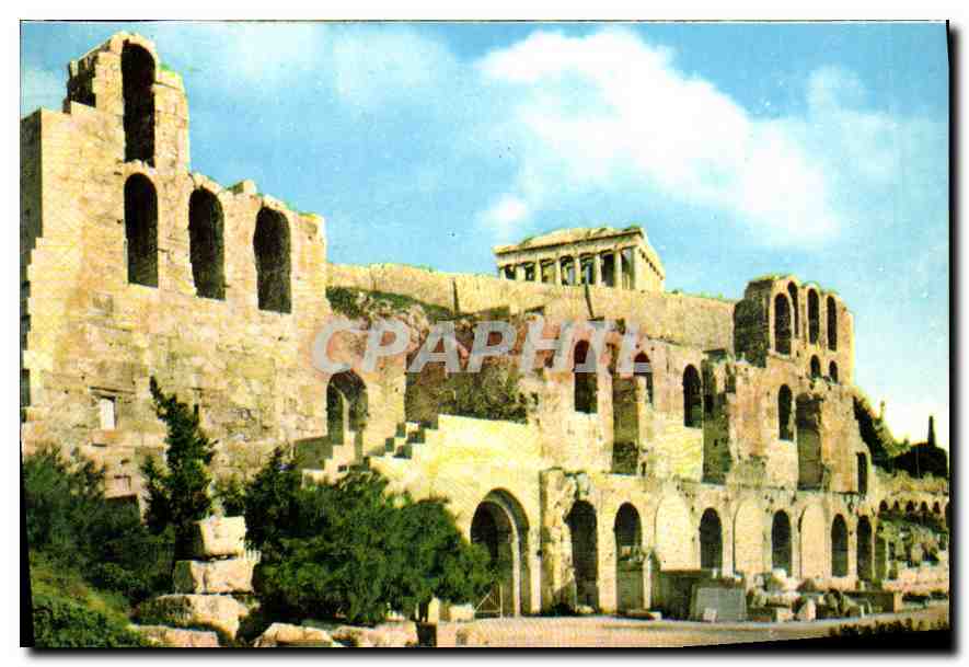 CPM Athenes Acropole la facade du Theatre de Herodes Atticus 