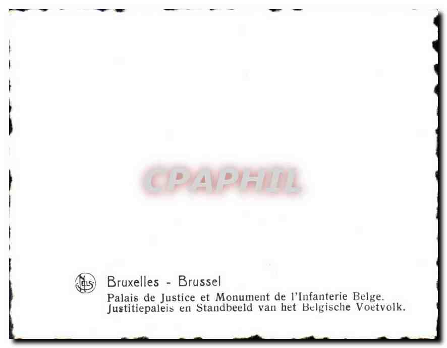 Brüssel - Justizpalast und Denkmal der belgischen Infanterie — CPAPHIL — Rückseite