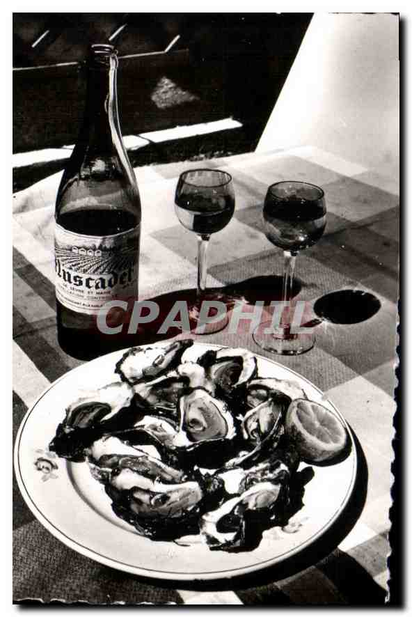 CPM Sur les bords de l'Ocean pour les Gourmets Huitres et Muscadet 