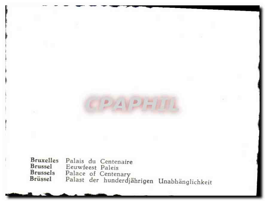 CPM Bruxelles Palais du Centenaire  — Verso