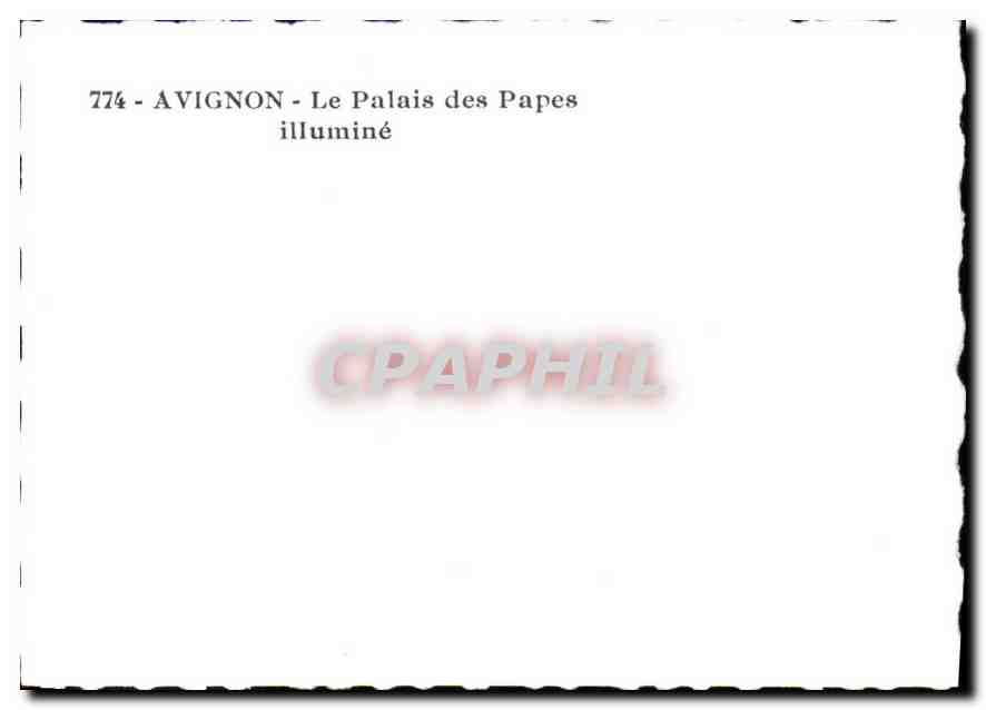 Avignon - Le Palais des Papes illuminé — série 774 — Verso