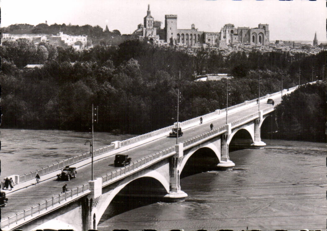 CPM Avignon Pont de Villeneuve et Palais des Papes 