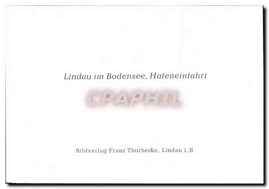 CPM Landau im Bodensee Hafeneinfahrt  — Rückseite