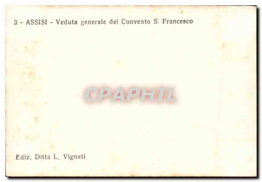 CPM Assisi Veduta generale del Convento S Francesco  — Rückseite