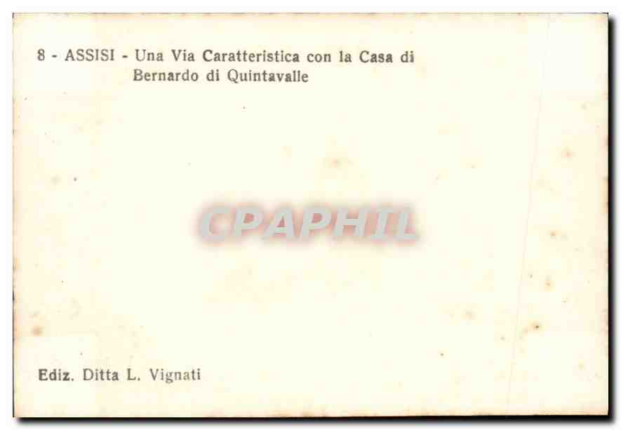CPM Assisi una via caratteristica con la Casa di Bernardo di Quintavalle  — Rückseite